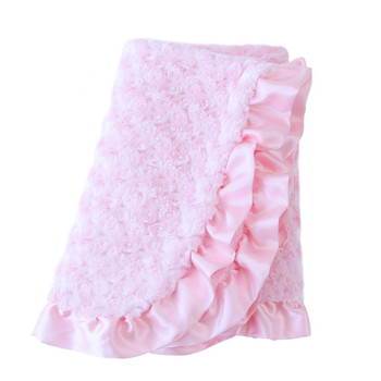 Baby Pet Dog Ruffle Blanket - Baby Pink
