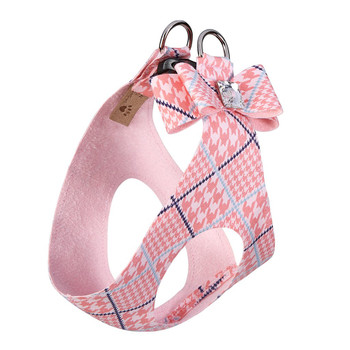 Peaches N Cream Glen Houndstooth Big Bow Step In Harness