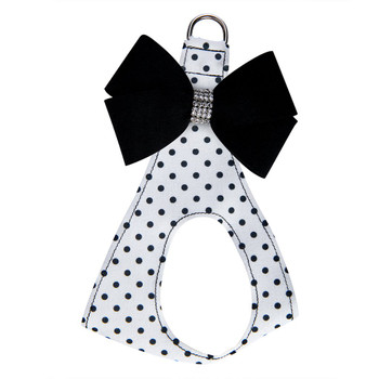 Polka Dot Nouveau Bow Step In Harness - Black Bow