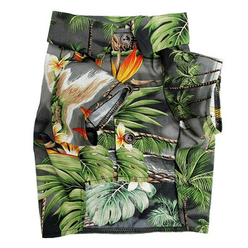 Cotton Hawaiian Gray Rustic Dog Shirt Cotton Hawaiian Gray Rustic Dog Shirt