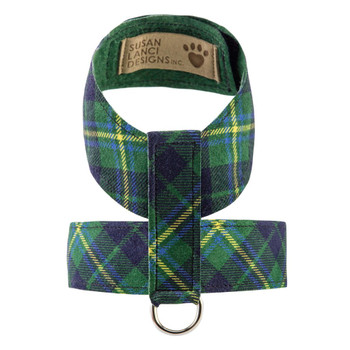 Scotty Forest Green Tinkie Dog Harness Plain Plaid