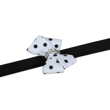 Black & White Polka Dot Nouveau Bow Dog Leash