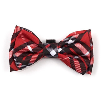 Bias Plaid Red Pet Dog Bow Tie