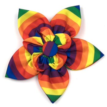 Rainbow Pet Dog Collar Flower