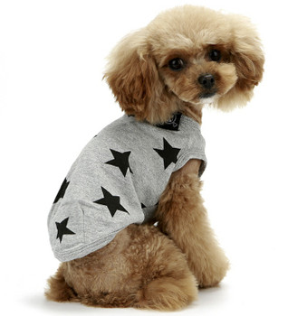 Puppy Angel Star Sleeveless Doggie T-shirts - Gray