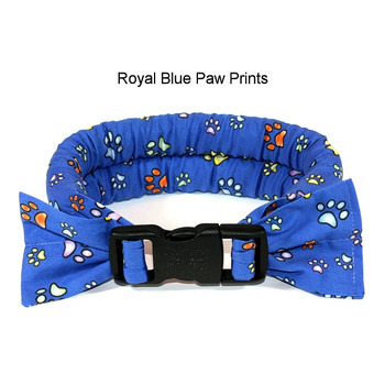 Too Cool Cooling Dog Collars -Royal Blue Paw Print