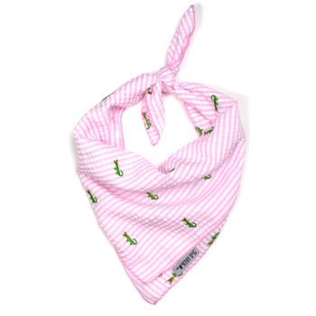 Pink Stripe Alligator Dog Tie Bandana