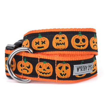 Jack-O-Lantern Pet Dog Collar & Optional Lead Collection