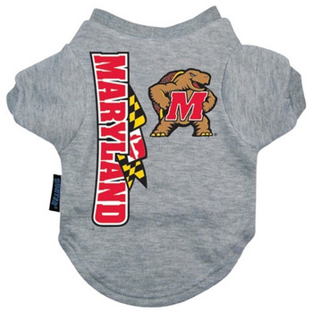 Maryland Terrapins Heather Grey Pet T-Shirt