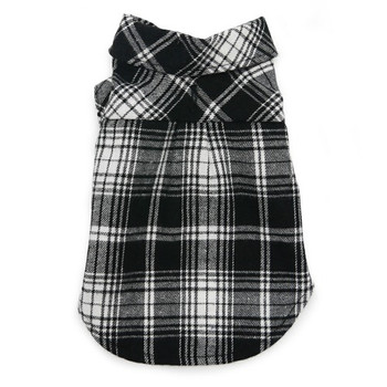 Flannel Button Down Dog Shirt - Black