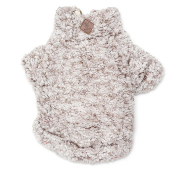 Wubby Fleece 1/4 Zip Pullover Dog Sweater - Ivory