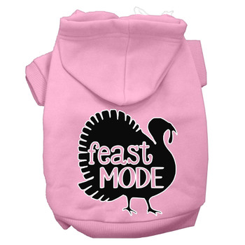 Feast Mode Screen Print Dog Hoodie Light Pink