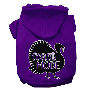 Feast Mode Screen Print Dog Hoodie Purple