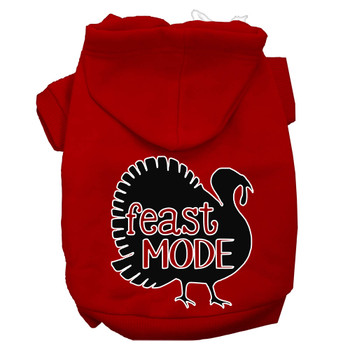 Feast Mode Screen Print Dog Hoodie Red