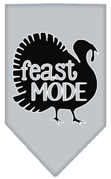 Feast Mode Screen Print Dog Bandana - Grey