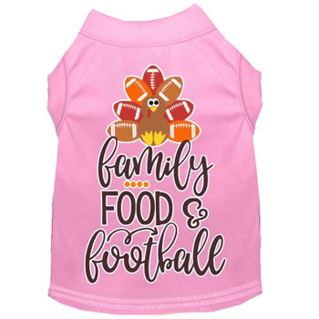 Family, Food, And Football Screen Print Dog Shirt - More Colors