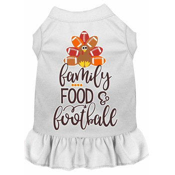 Family, Food, And Football Screen Print Dog Dress - More Colors