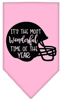 Most Wonderful Time Of The Year (football) Screen Print Bandana - Light Pink