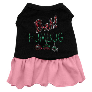 Bah Humbug Rhinestone Dress - Black With Pink