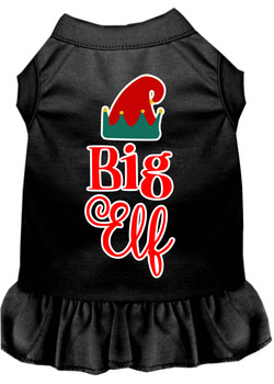 Big Elf Screen Print Dog Dress - Black