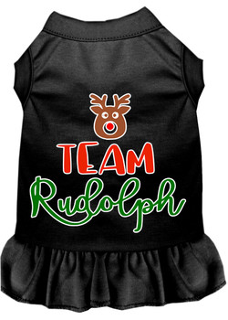 Team Rudolph Screen Print Dog Dress - Black