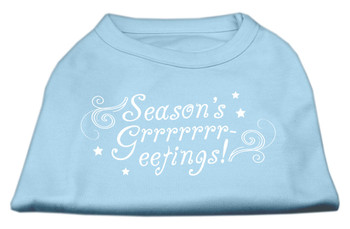 Seasons Greetings Screen Print Shirt Baby Blue