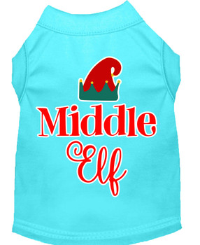 Middle Elf Screen Print Dog Shirt - Aqua