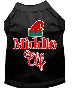 Middle Elf Screen Print Dog Shirt - Black