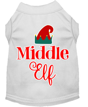 Middle Elf Screen Print Dog Shirt - White