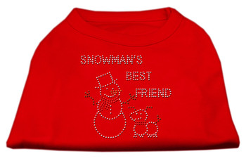 Snowman's Best Friend Rhinestone Shirt - Red