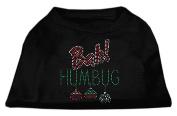 Bah Humbug Rhinestone Dog Shirt Black