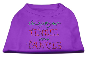 Tinsel In A Tangle Rhinestone Dog Shirt Purple