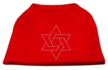 Star Of David Rhinestone Shirt - Red