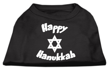 Happy Hanukkah Screen Print Shirt - Black