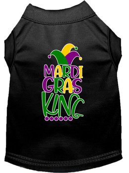 Mardi Gras King Screen Print Mardi Gras Dog Shirt - Black