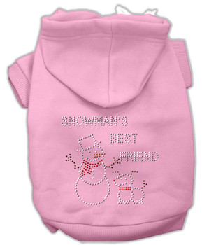 Snowman's Best Friend Rhinestone Hoodie - Pink