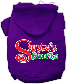 Santas Favorite Screen Print Pet Hoodie - Purple