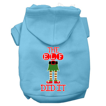 The Elf Did It Screen Print Dog Hoodie - Baby Blue