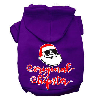 Original Hipster Screen Print Dog Hoodie - Purple