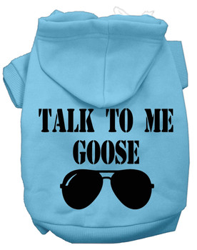 Talk To Me Goose Screen Print Dog Hoodie - Baby Blue