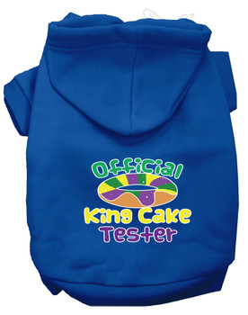 King Cake Taster Screen Print Mardi Gras Dog Hoodie - Blue