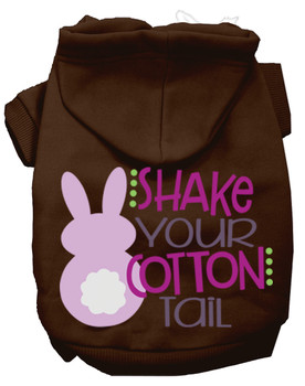 Shake Your Cotton Tail Screen Print Dog Hoodie - Brown