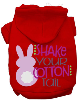 Shake Your Cotton Tail Screen Print Dog Hoodie - Red