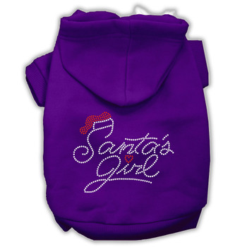 Santa's Girl Rhinestone Dog Hoodie - Purple