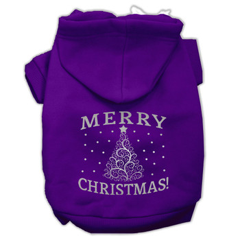 Shimmer Christmas Tree Pet Hoodies - Purple