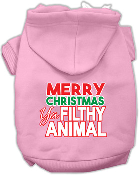 Ya Filthy Animal Screen Print Pet Hoodie - Light Pink