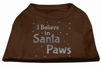 Screenprint Santa Paws Pet Shirt - Brown