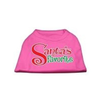 Santas Favorite Screen Print Pet Shirt - Bright Pink