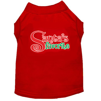 Santas Favorite Screen Print Pet Shirt - Red