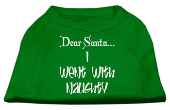 Dear Santa I Went With Naughty Screen Print Shirts - Emerald Green